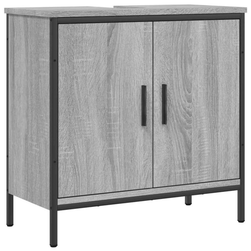 Vidaxl Bathroom Sink Cabinet Storage Vanity Unit Grey Sonoma Engineered Wood