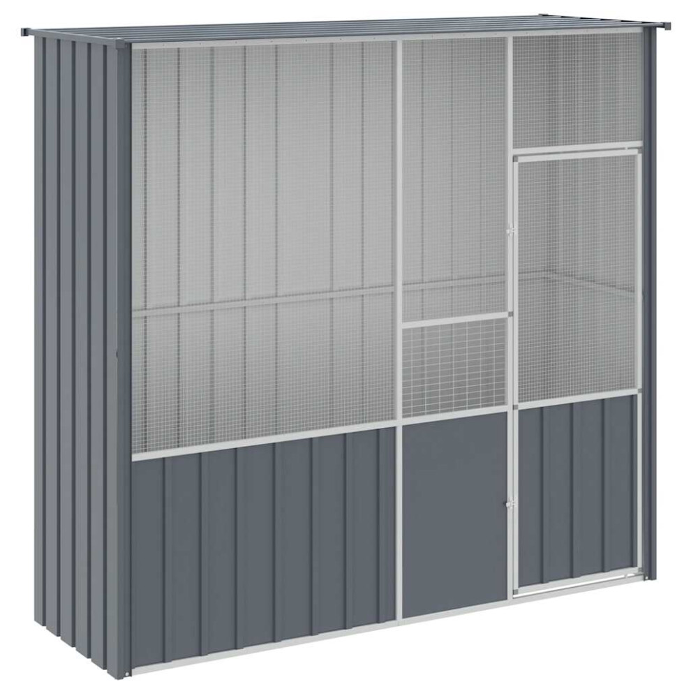 Vidaxl (, 215 X 78 X 200 Cm) Bird Cage Bird House Parrot Bird Aviary Parrot Cage Galvanised Steel Anthracite