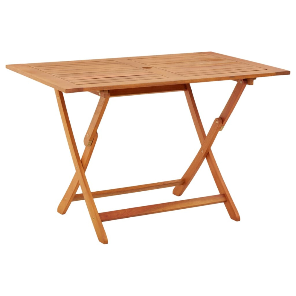 vidaXL Folding Garden Table Solid Eucalyptus Wood Patio Wooden Dining Table