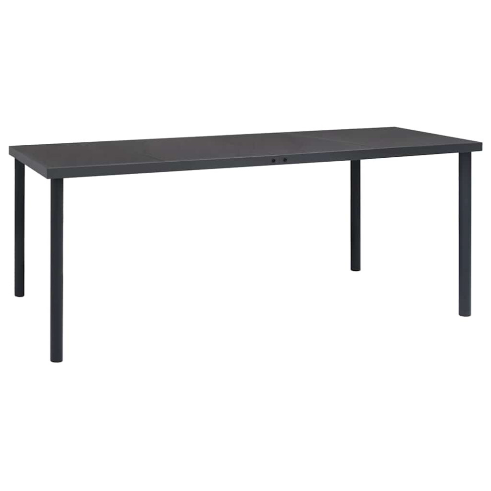 vidaXL Outdoor Dining Table Anthracite Steel Garden Dinner Desk Furniture