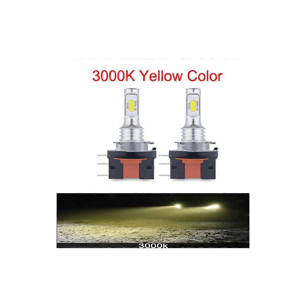(H7, 3000K ) Suitable For 2Pcs H15 H4 H7 Led No Error Csp-3570 Chip Headlight 80W 20000Lm Drls Car Bulbs 6500K Blue Head Auto Lamp Golden/White/Yellow