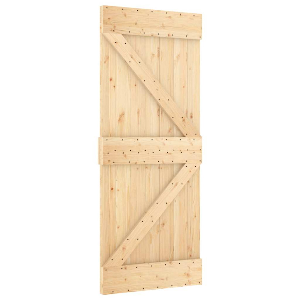 (triangle, 85 x 210 cm) vidaXL Solid Pine Wood Door Porch Wooden Sliding Entrance Door Home Front Door