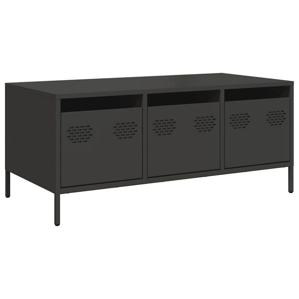 Vidaxl (Black) Coffee Table Black 101.5X50x43.5 Cm Cold-Rolled Steel Side Table