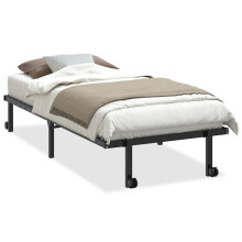 (black, 90 x 200 cm) vidaXL Bed Frame without Mattress Foldable White 90x190 cm Steel