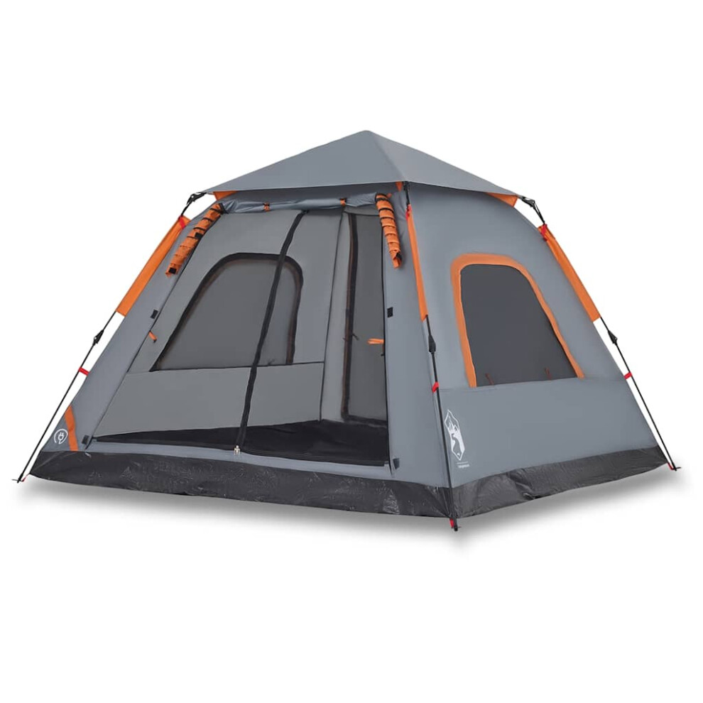 Vidaxl ( And 235 X 235 X 155 Cm) Camping Tent Dome 5-Person Lightweight Tent Dome Tent Quick Release Grey/Orange