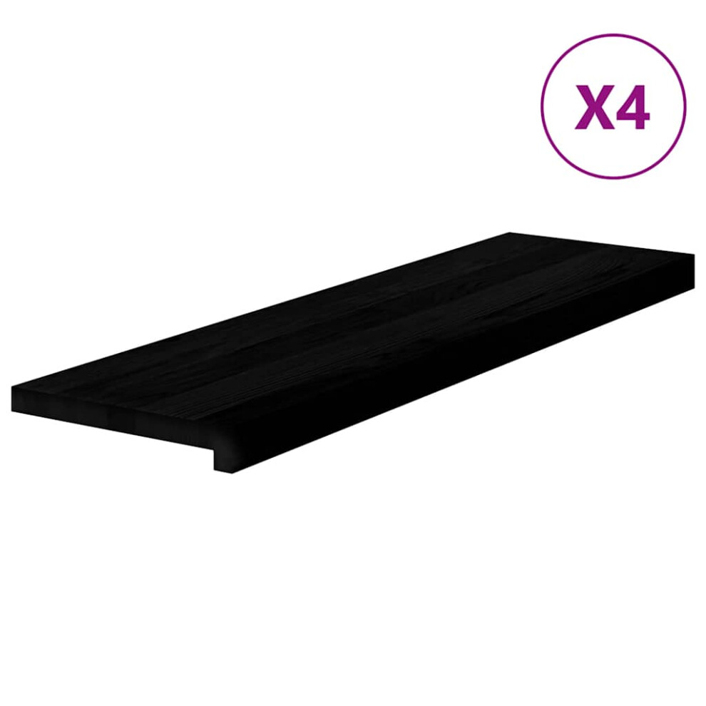 Vidaxl (Dark Brown, 90 X 30 X 2 Cm/ 4 Pcs) Stair Treadss Step Mat Door Mat Tread Mat Untreated Solid Wood Oak