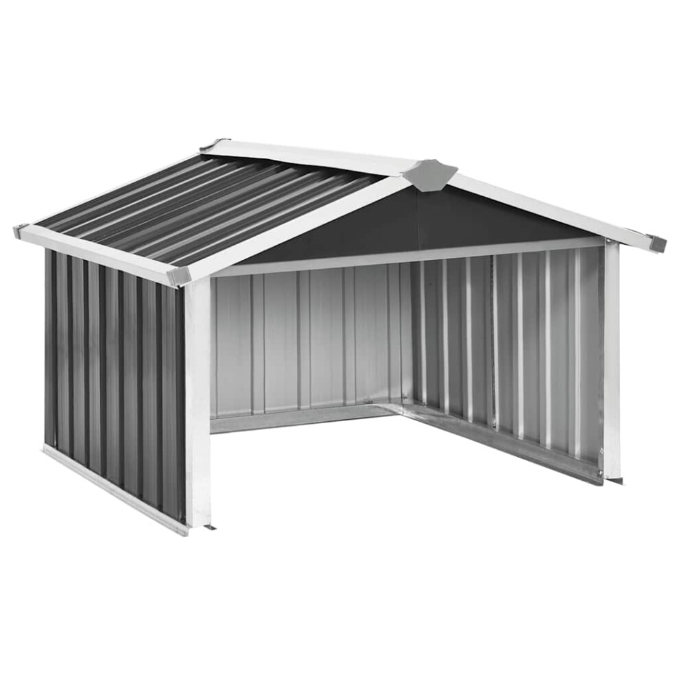 vidaXL Galvanised Steel Apex Garden Lawnmower Shed - 3 x 3.2ft - Anthracite - Image 3