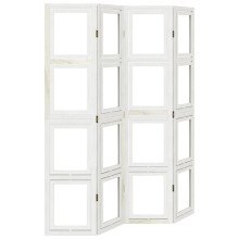 (40 x 180 cm/ 4 piece) vidaXL Room Divider Panel Office Privacy Screen White Solid Wood Paulownia