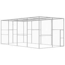 vidaXL Cat Cage 6x3x2.5m Galvanised Steel Outdoor Small Animal Pet Run House