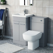 Nes Home Matte Grey 500mm Freestanding Vanity WC Unit & Rimless BTW Toilet