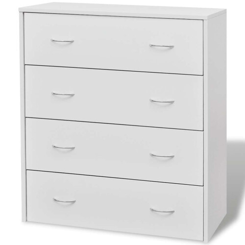 VidaXL vidaXL Sideboard with 4 Drawers White Organiser Cupboard Cabinet Chest Unit 2