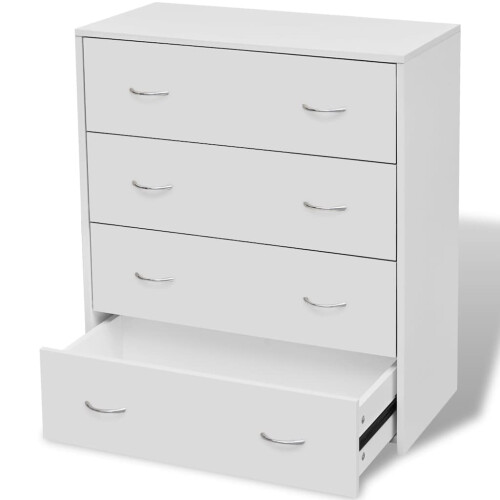 VidaXL vidaXL Sideboard with 4 Drawers White Organiser Cupboard Cabinet Chest Unit 1