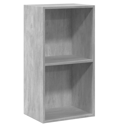 VidaXL vidaXL 2-Tier Book Cabinet Concrete Grey Engineered Wood Storage Highboard 1