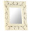 VidaXL vidaXL Solid Mango Wood Hand Carved Mirror White Wall Wooden Makeup Accessory 9
