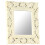 VidaXL vidaXL Solid Mango Wood Hand Carved Mirror White Wall Wooden Makeup Accessory 8