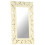 VidaXL vidaXL Solid Mango Wood Hand Carved Mirror White Wooden Wall Makeup Accessory 6
