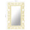 VidaXL vidaXL Solid Mango Wood Hand Carved Mirror White Wooden Wall Makeup Accessory 5