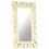 VidaXL vidaXL Solid Mango Wood Hand Carved Mirror White Wooden Wall Makeup Accessory 7