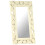 VidaXL vidaXL Solid Mango Wood Hand Carved Mirror White Wooden Wall Makeup Accessory 9