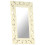 VidaXL vidaXL Solid Mango Wood Hand Carved Mirror White Wooden Wall Makeup Accessory 8