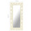 VidaXL vidaXL Solid Mango Wood Hand Carved Mirror White Wooden Hall Makeup Accessory 4