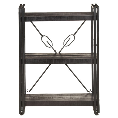 VidaXL vidaXL Solid Mango Wood 3-Tier Bookcase Black 60x30x80 cm Book Rack Bookshelf 1