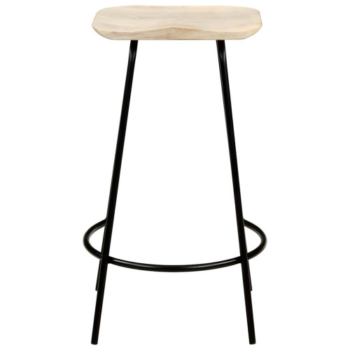 VidaXL vidaXL 2x Solid Mango Wood Bar Stools Kitchen Stool Armchairs Garden Chairs 2