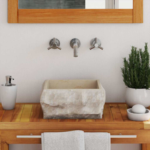 VidaXL vidaXL Waschbecken Creme 30x30x13 cm Marmor 2