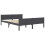VidaXL vidaXL Solid Pinewood Bed Frame 160x200 cm Grey Wooden Double Base Bedstead 2
