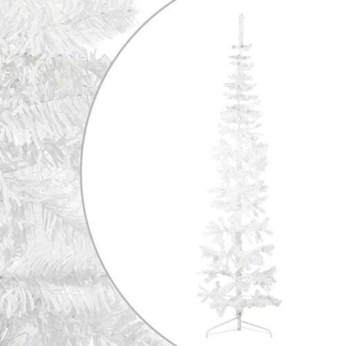 VidaXL (white, 210 cm) vidaXL Slim Artificial Half Christmas Tree with Stand Xmas Artificial Tree 2