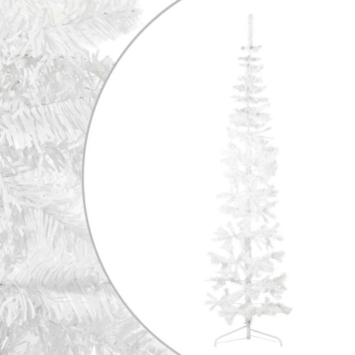 VidaXL (white, 240 cm) vidaXL Slim Artificial Half Christmas Tree with Stand Xmas Artificial Tree 1