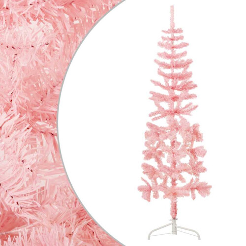 VidaXL (pink, 120 cm) vidaXL Slim Artificial Half Christmas Tree with Stand Xmas Artificial Tree 2