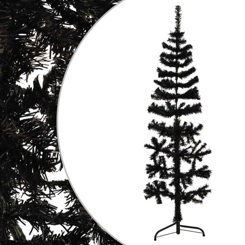 VidaXL (black, 150 cm) vidaXL Slim Artificial Half Christmas Tree with Stand Xmas Artificial Tree 2