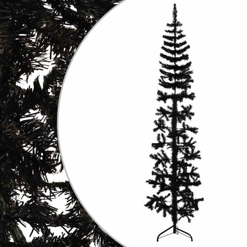 VidaXL (black, 180 cm) vidaXL Slim Artificial Half Christmas Tree with Stand Xmas Artificial Tree 2