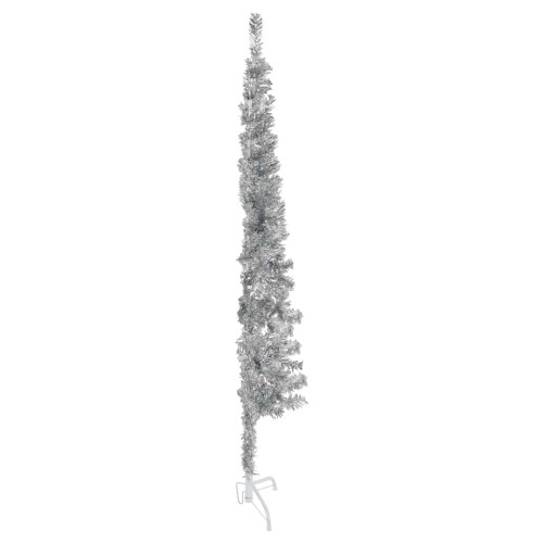 VidaXL (silver, 150 cm) vidaXL Slim Artificial Half Christmas Tree with Stand Xmas Artificial Tree 1