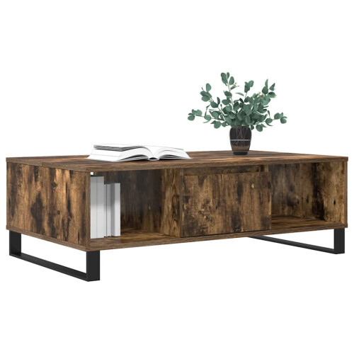 VidaXL vidaXL Coffee Table Side Table Sofa Couch Table Smoked Oak Engineered Wood 2