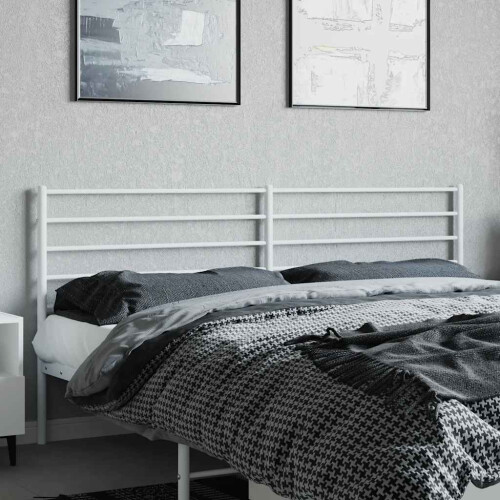 VidaXL (white, 200 cm) vidaXL Metal Headboard Bed Base Header Bedstead Headboard Bedroom Bed Header 2