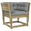 VidaXL vidaXL Garden Sofa Armrest with Cushions Couch Solid Impregnated Wood Pine 3
