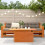 VidaXL vidaXL Garden Table Outdoor Table Patio Dining Table Wax Brown Solid Wood Pine 3
