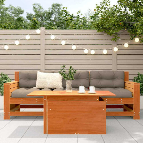 VidaXL vidaXL Garden Table Outdoor Table Patio Dining Table Wax Brown Solid Wood Pine 2