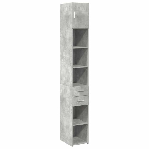 VidaXL (concrete grey) vidaXL Slim Storage Cabinet Highboard Sideboard Concrete Grey Engineered Wood 1
