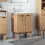VidaXL vidaXL Bathroom Sink Cabinet Storage Cupboard Vanity Unit Solid Wood Pine 3