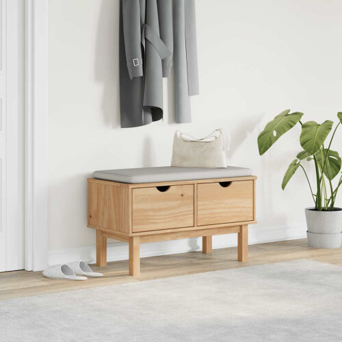 VidaXL vidaXL Hallway Bench Storage Bench Hall Seat Toy Chest Bench Solid Wood Pine 2