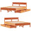 VidaXL (wax brown, 150 x 200 cm) vidaXL Bed Frame with Headboard Wax Solid Wood Pine 9