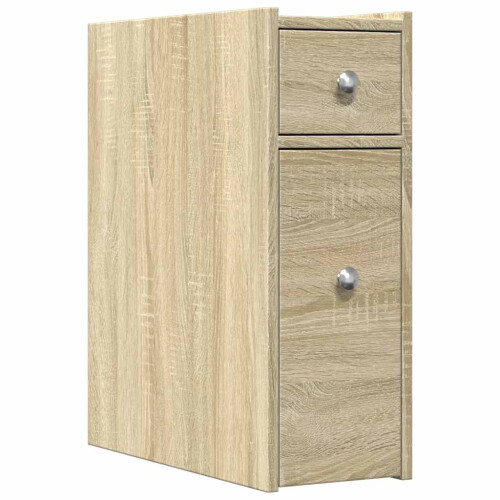 VidaXL vidaXL Badschrank Schmal mit Rollen Sonoma-Eiche Holzwerkstoff 1