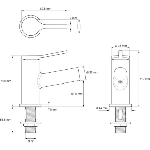 Mira-Showers Mira Evolve Bath Pillar Taps Chrome 1/2" 2