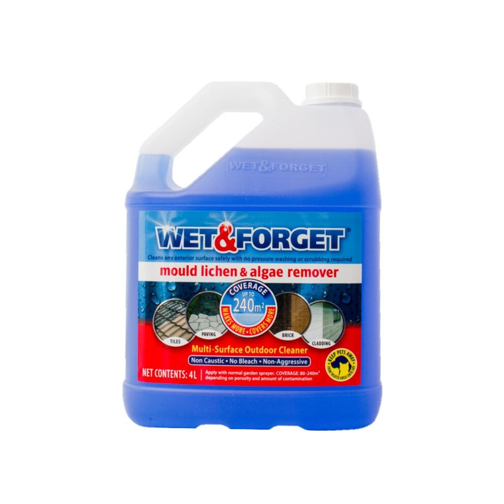 Wet and Forget Mould, Lichen and Algae Remover Outdoor Cleaner 4L