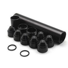 (5 8-24) 6 inch Aluminum Alloy Fuel Filter Kit 1/2-28 & 5/8-24 Threaded Caps for Automotive & DIY