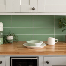 WallPops Luxury Self Adhesive Vinyl Wall Tiles SUBWAY GREEN - Pack Of 10 Tiles (0.30sqm)