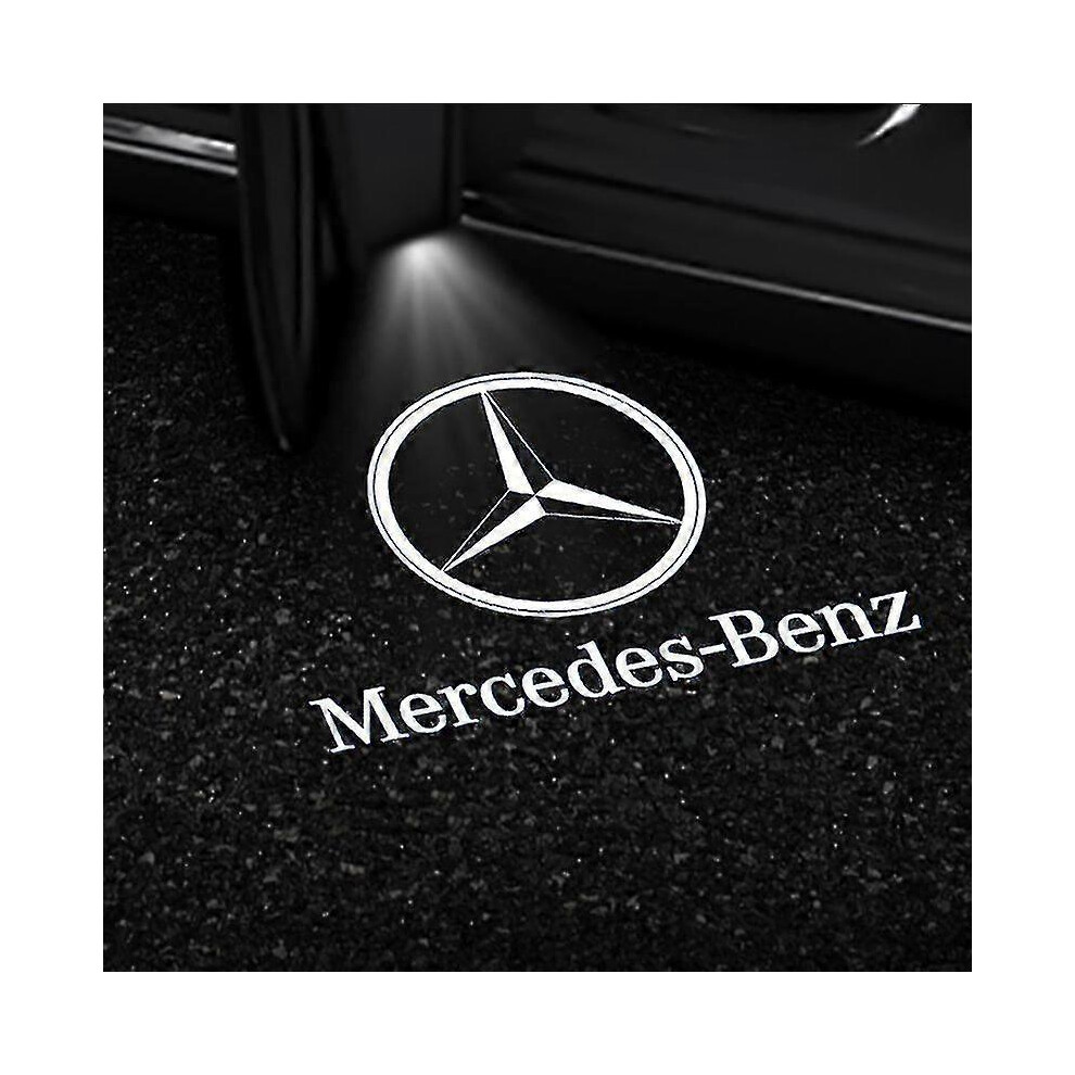 (1) 2x Car Door Led Projector For Mercedes Benz Gls/glc/glb/gla/a/b/c/e-